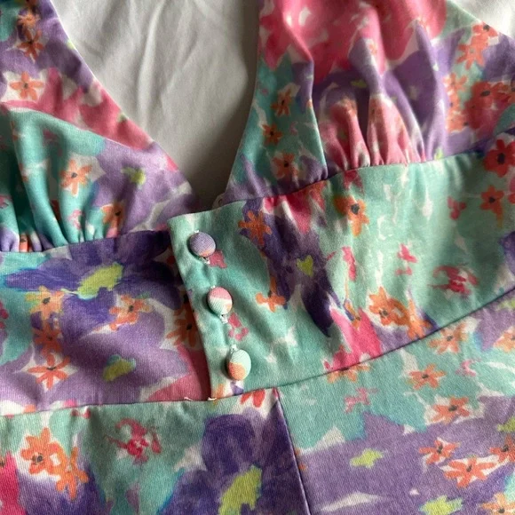 Showpo Colorful Floral Halter Romper One Piece - Picture 2 of 5